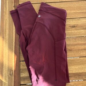 Maroon lululemon leggings